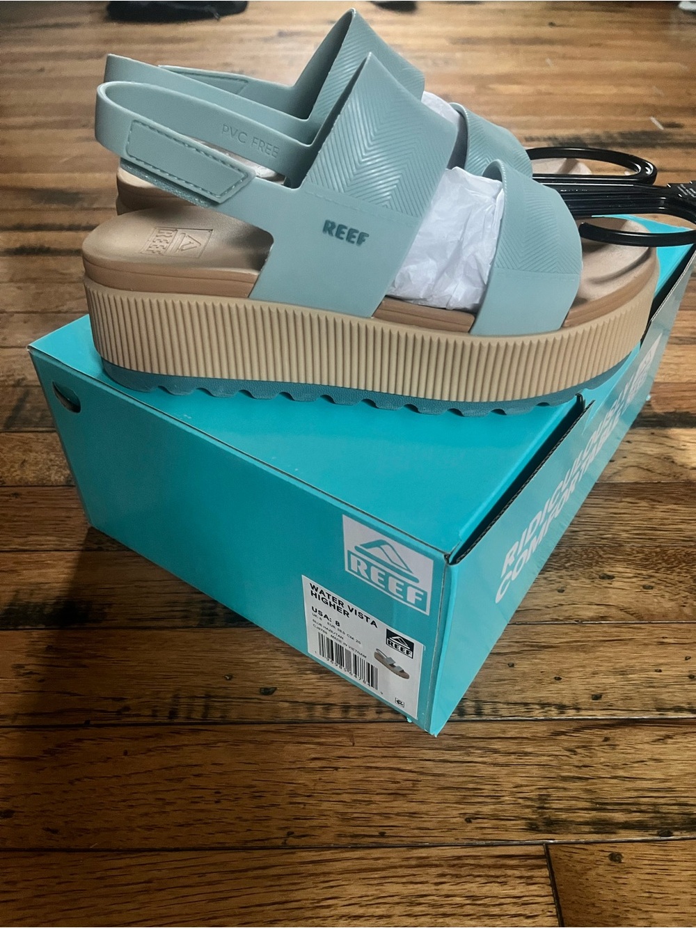 Reef Women’s Blue Haze/Tan Higher Water Vista Sandals - Picture 2 of 5